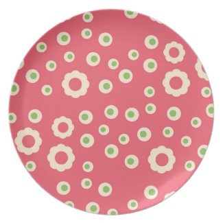 KRW Raspberry Lime Floral Plate