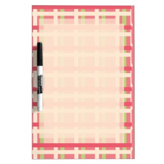 KRW Raspberry Lime Plaid Message Board Dry Erase Whiteboards