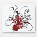 KRW Red Floral Grunge mousepads by KRWDesigns KRW Red Floral Grunge mousepads