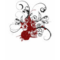 KRW Red Floral Grunge t-shirts by KRWDesigns KRW Red Floral Grunge t-shirts