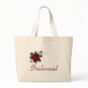 KRW Red Rose Bridesmaid Wedding Tote bags