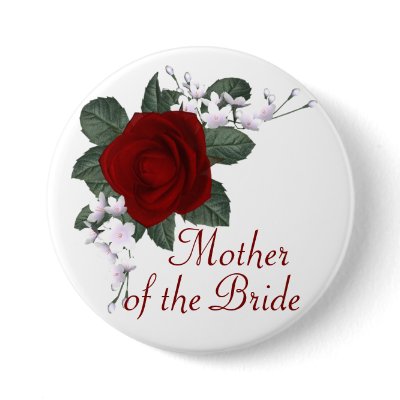 KRW Red Rose Mother of the Bride Wedding Pin