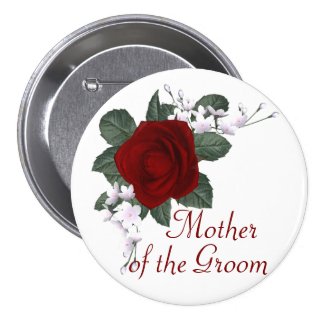 KRW Red Rose Mother of the Groom Wedding Pin
