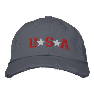 KRW Red White and Blue USA Stars Embroidered embroideredhat