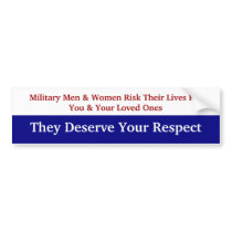 KRW Respect Our Military Bumper Sticker