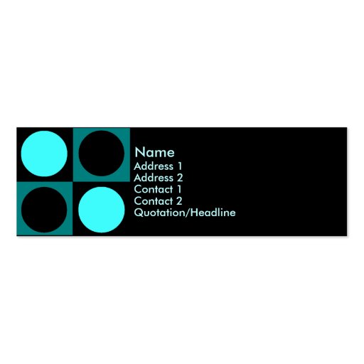 KRW Retro Aqua Squares and Circles Business Card Template (front side)