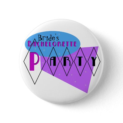 KRW Retro Bachelorette Party Custom Purple Pin by KRWWedding