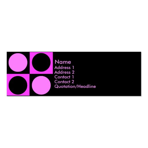 KRW Retro Hot Pink Squares and Circles Business Card