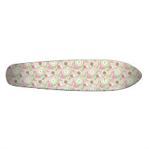 KRW Retro Lime and Pink Circles Skate Board Deck