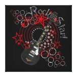 KRW Rock Star Guitar Art Stretched Canvas Prints