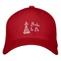 KRW Rub Red Bride to Be embroidered hats