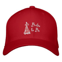 KRW Rub Red Bride to Be Embroidered Hat