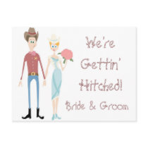 KRW Save the Date Western Wedding Card postcards by KRWWedding KRW Save the Date Western Wedding Card postcards