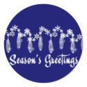KRW Season's Greeting Snowdrops Seals - Blue stickers