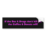 KRW Sex & Drugs vs Coffee & Donuts Sticker bumper stickers