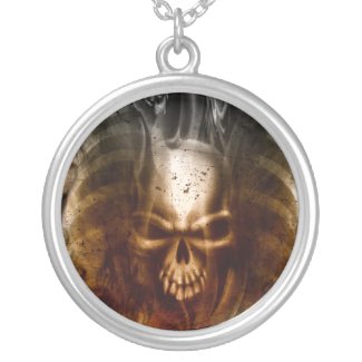 KRW Smoldering Skull Silver Necklace necklace