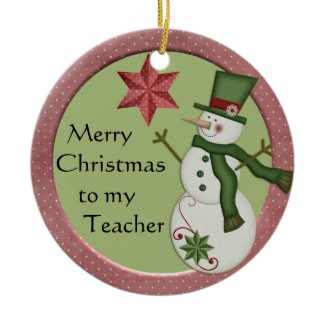 KRW Snowman Teacher Christmas Ornament ornament