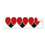 KRW Stylized Hearts Bumper Sticker