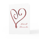 KRW Stylized Red Heart Custom Wedding Invitation cards