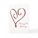 KRW Stylized Red Heart Custom Wedding Invitation Card