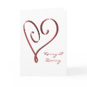 KRW Stylized Red Heart Custom Wedding Invitation cards
