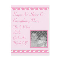 KRW Sugar & Spice Custom Photo Birth Announcement postcards by krwbaby KRW Sugar & Spice Custom Photo Birth Announcement postcards