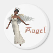 KRW Sweet Angel - African American Fridge Magnets