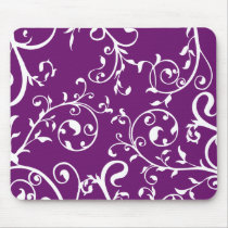 KRW Swirling Vines Purple mousepads
