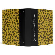 KRW Tan Leopard Print Custom Text Binder *
