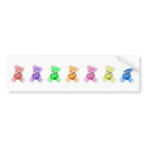 KRW Teddy Rainbow bumper stickers by KRWDesigns KRW Teddy Rainbow bumper stickers