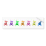 KRW Teddy Rainbow Bumper Sticker