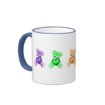 KRW Teddy Rainbow mugs by KRWDesigns KRW Teddy Rainbow mugs