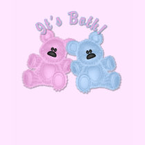 KRW They're Both Twins Teddy Bear Maternity t-shirts