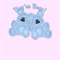 KRW They're Boys Twins Teddy Bear Maternity t-shirts