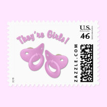 KRW They're Girls Twin Pacifiers Small stamps