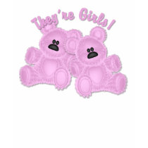 KRW They're Girls Twins Teddy Bear Maternity t-shirts