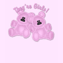 KRW They're Girls Twins Teddy Bear Maternity t-shirts