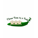KRW Three Peas in a Pod Triplets Tee Shirt