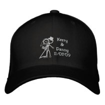 KRW Toon Bride and Groom Custom Name embroidered hats by KRWWedding KRW Toon Bride and Groom Custom Name embroidered hats