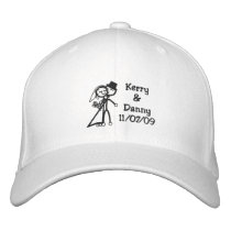 KRW Toon Bride and Groom Custom Name embroidered hats by KRWWedding KRW Toon Bride and Groom Custom Name embroidered hats
