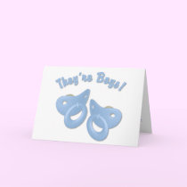 KRW Twin Boy Pacifier Baby Shower Invitation cards