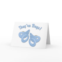 KRW Twin Boy Pacifier Baby Shower Invitation cards