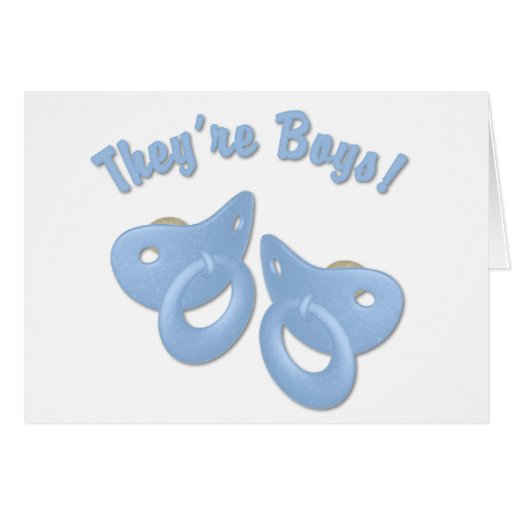 KRW Twin Boy and Girl Bear Baby Shower Invitation Greeting Cards