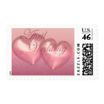 KRW Two Hearts April Wedding Pink Stamps