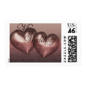 KRW Two Hearts May Wedding Black Cherry postage by KRWWedding KRW Two Hearts May Wedding Black Cherry postage