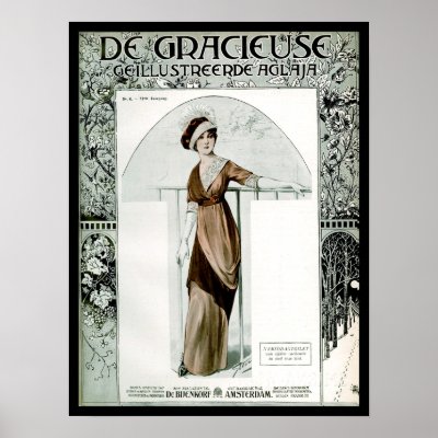 Vintage Fashion Prints on Krw Vintage 1907 French Fashion Magazine Cover Posters From Zazzle Com