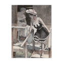 KRW Vintage Beach Illustration Postcard