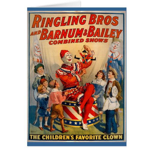 KRW Vintage Circus Clown Card