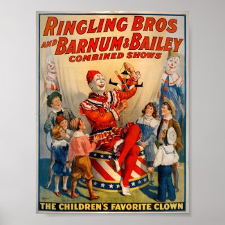KRW Vintage Circus Clown Poster
