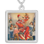 KRW Vintage Circus Clown Sterling Silver Necklace